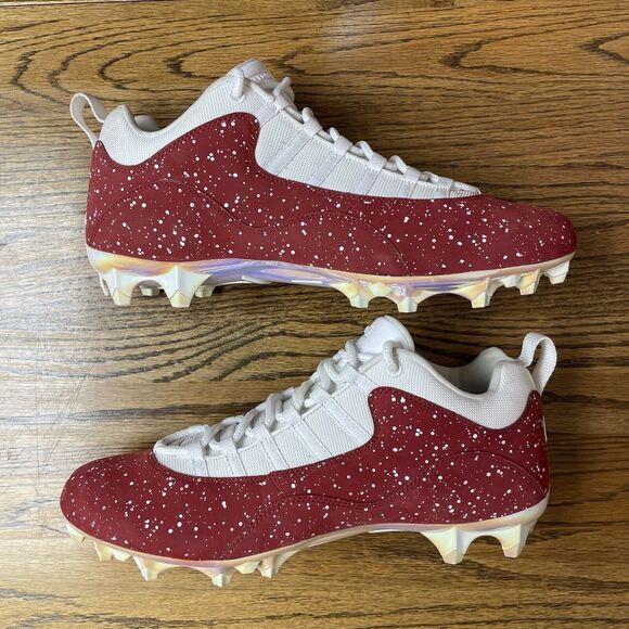 Nike Jordan Retro 10 Low Vapor Carbon Oklahoma Sooners PE Football Cleat Size 12 - Picture 2 of 8